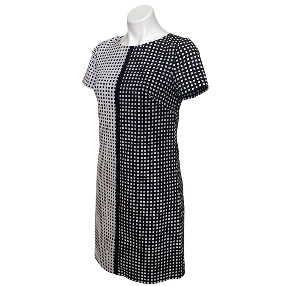 Betsey Johnson Checkered Black & White Short Sleeve Dress, Women's Size 6 - Picture 8 of 11